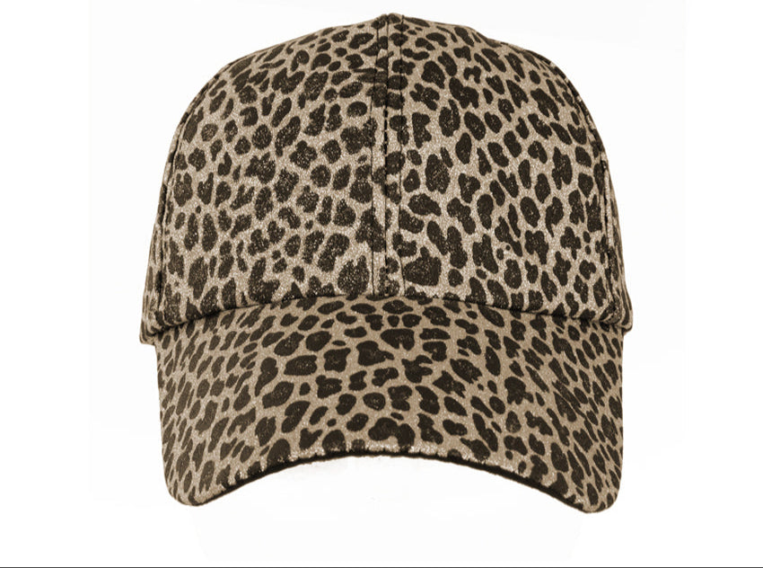 Baseballcap panter glitter goud