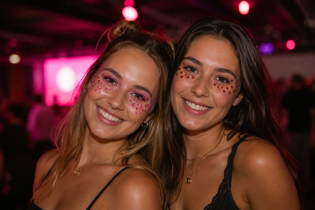 Opplakbare glitter hartjes mix