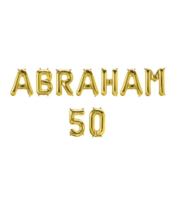 Folieballon slinger Abraham 50 jaar