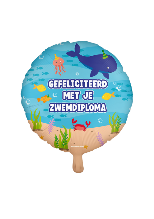 Folieballon standaard Zwemdiploma