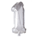 Folieballon Mini Cijfer 1 Zilver 41cm