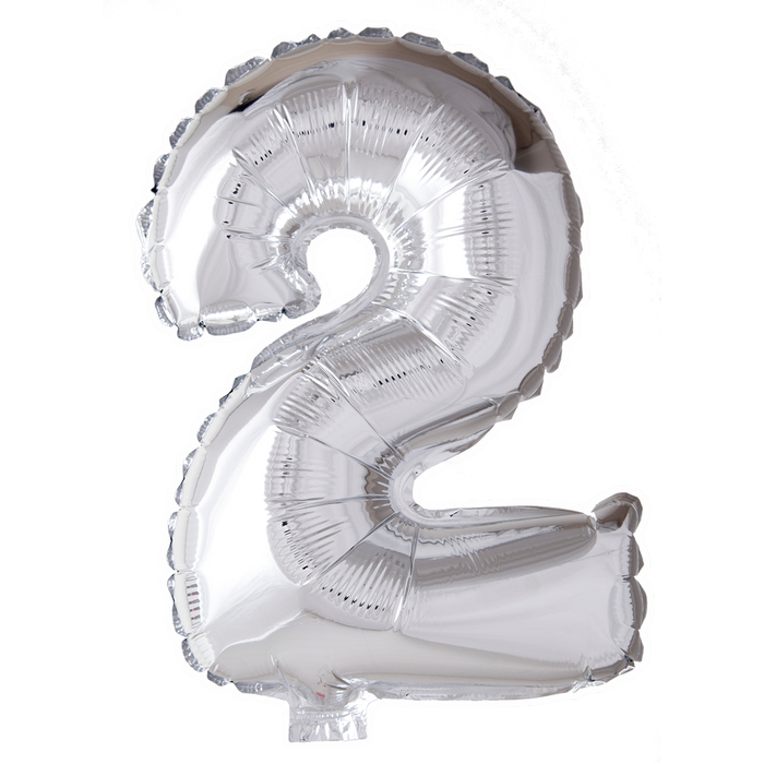 Foilballoon 41cm no. 2 silver