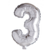 Foilballoon 41cm no. 3 silver