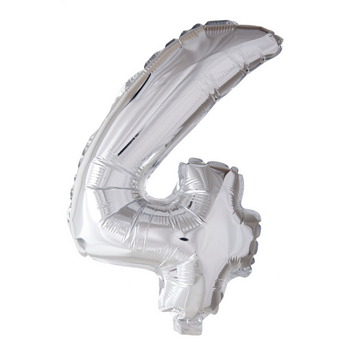 Foilballoon 41cm no. 4 silver