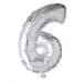 Foilballoon 41cm no. 6 silver