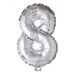 Foilballoon 41cm no. 8 silver