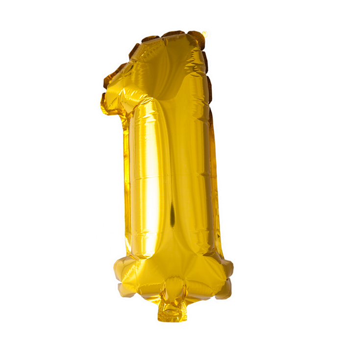 Foilballoon 41cm no. 1 gold