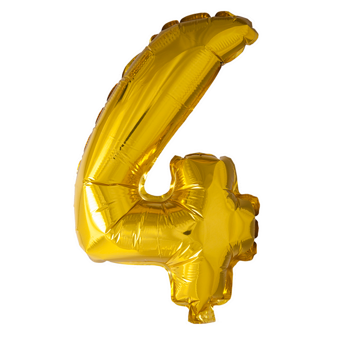 Foilballoon 41cm no. 4 gold