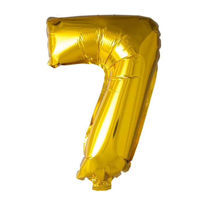 Foilballoon 41cm no. 7 gold