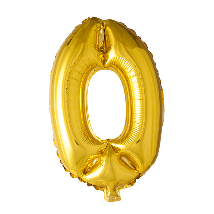 Foilballoon 41cm no. 0 gold