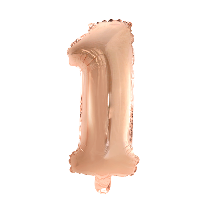 Foilballoon 41cm no. 1 rose gold