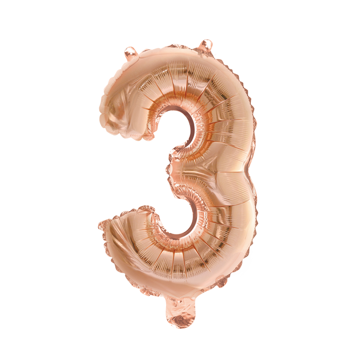 Foilballoon 41cm no. 3 rose gold