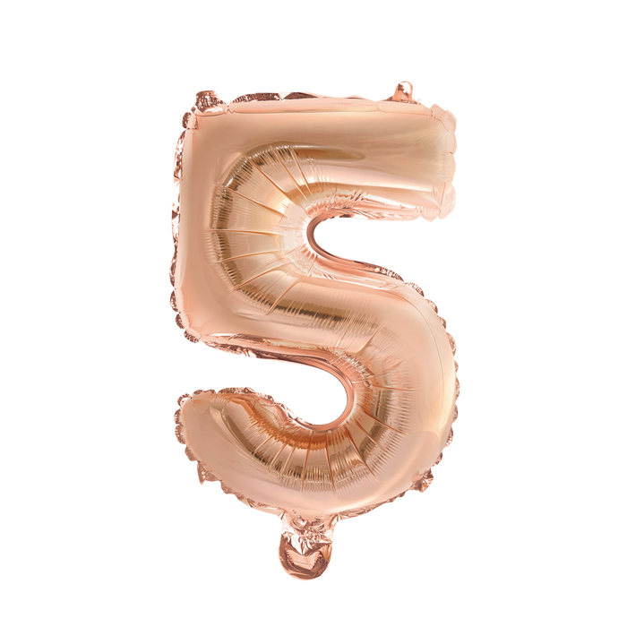 Foilballoon 41cm no. 5 rose gold