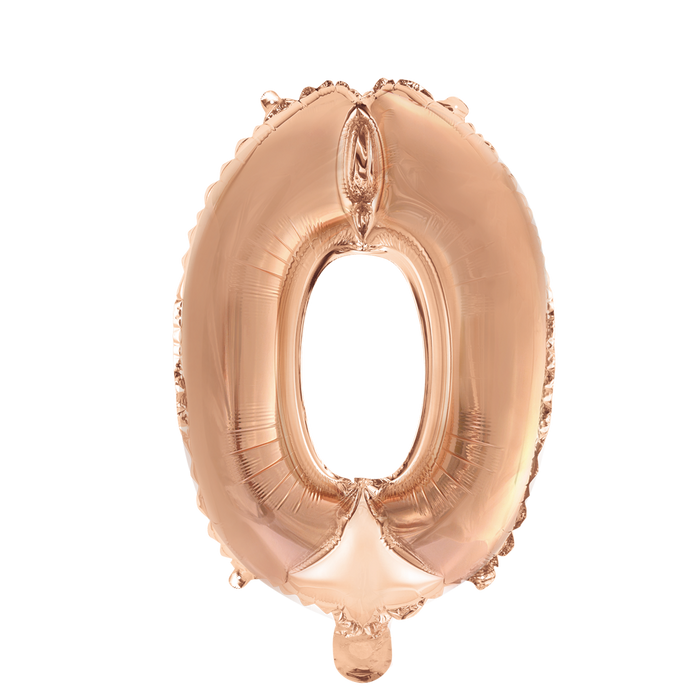 Folieballon Mini 41cm no. 0 Roségoud