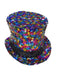 Hoge Hoed Sequin Fiesta met meerkleurige pailletten, bovenaanzicht
