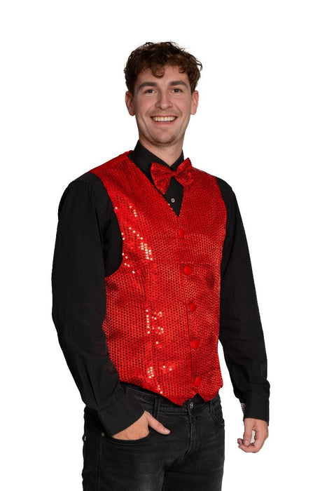 Gilet Pailletten met strik Basic