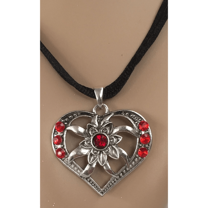 Ketting Hart Strass rood