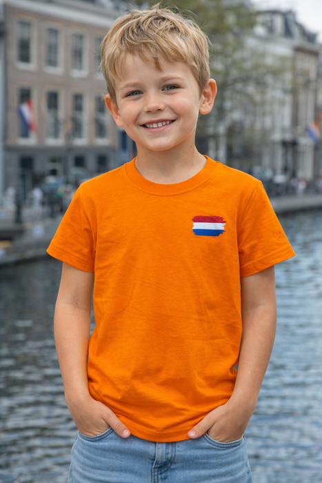 Kinder t-shirt Oranje Nederlandse vlag