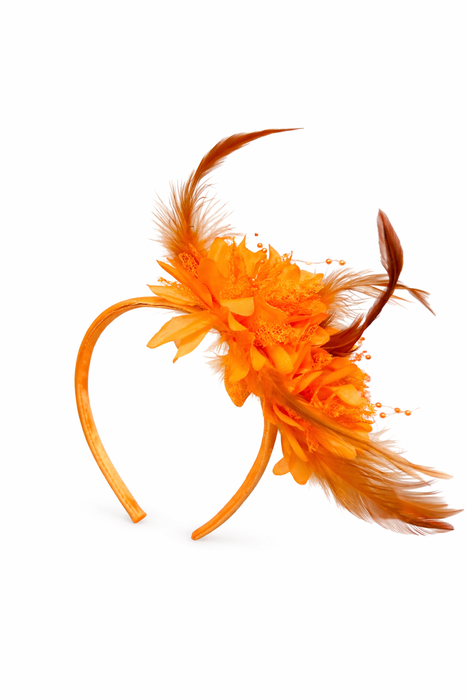 Diadeem Oranje met veren