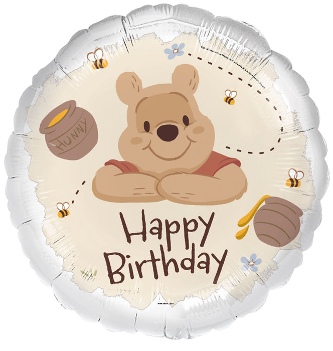 Folieballon - Winnie de Poeh "Happy Birthday" - 45 cm