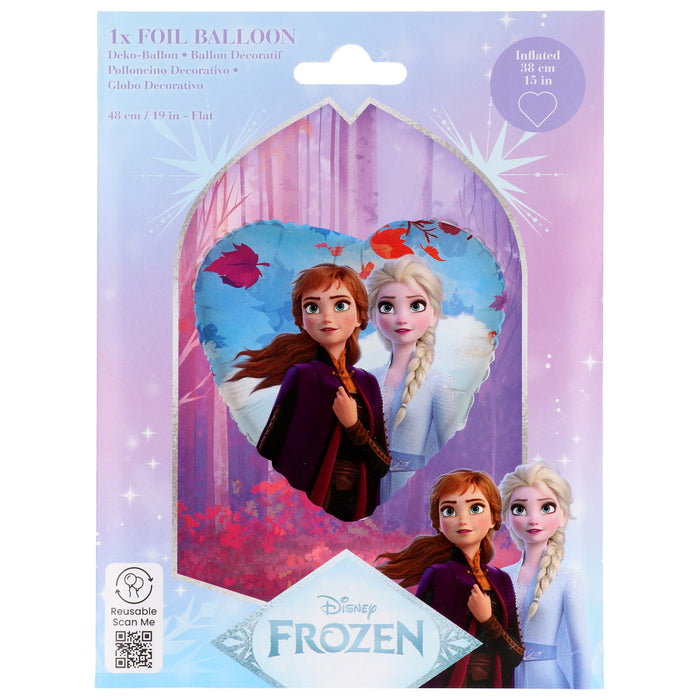 Folieballon - Vorm Hart - Anna & Elsa Frozen - 45 cm