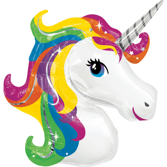 Folieballon Regenboog Eenhoorn 83x73cm