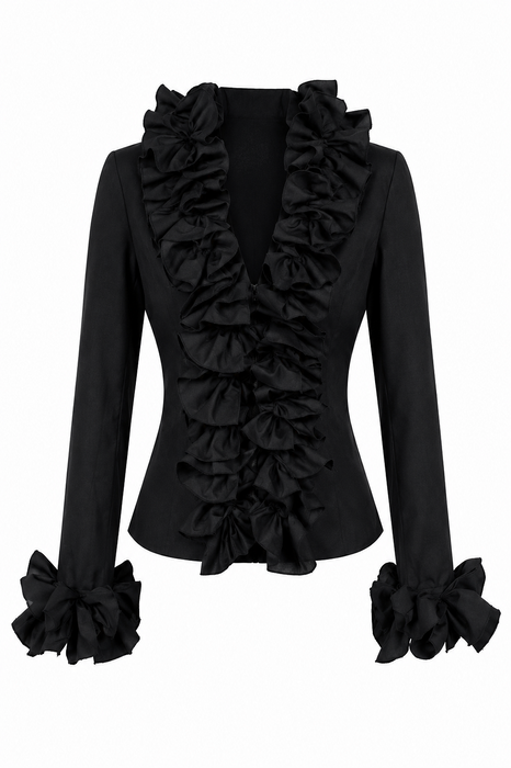 Blouse Butterfly Dames - Zwart - afbeelding 1