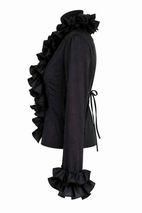 Blouse Butterfly Dames - Zwart - afbeelding 2