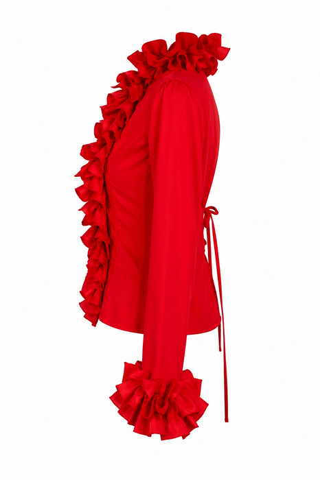Blouse Butterfly Dames - Rood - afbeelding 7