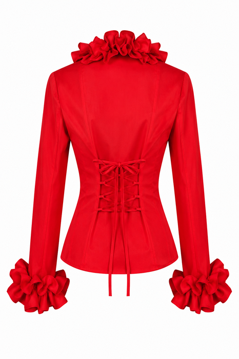 Blouse Butterfly Dames - Rood - afbeelding 8