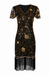 Charleston Jurk Eleanor Dames Zwart-Goud - Zwart-Goud - afbeelding 1