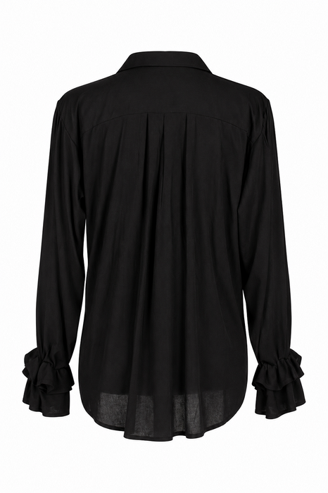 Blouse Met Jabot Heren - Zwart - afbeelding 2