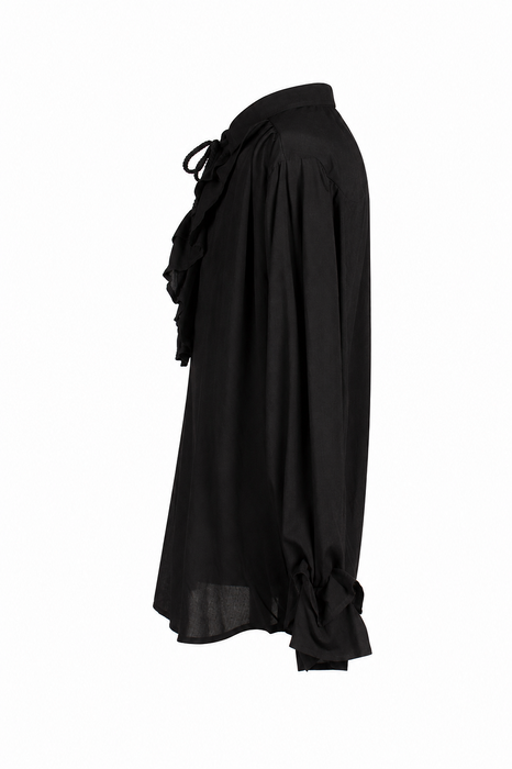 Blouse Met Jabot Heren - Zwart - afbeelding 3