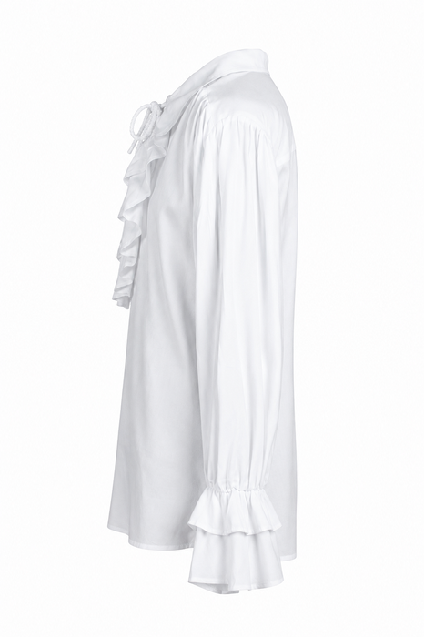 Blouse Met Jabot Heren - Wit - afbeelding 5