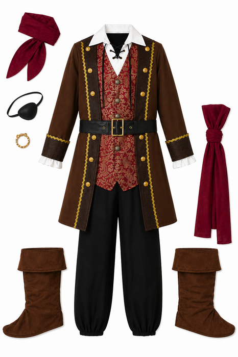 Piratenkostuum Captain Ravenheart Heren - Meerkleurig - afbeelding 2