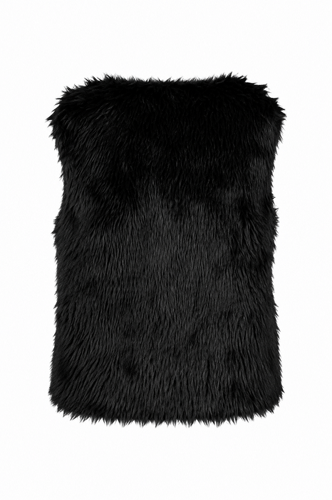 Pluche Vest Populair - Zwart - afbeelding 2