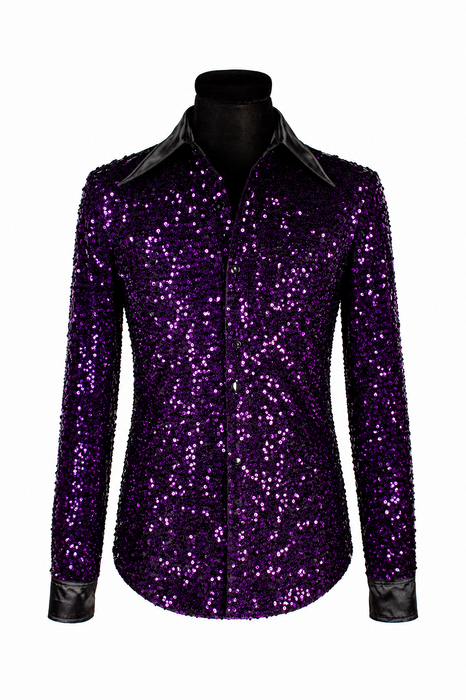 Paillettenblouse Disco Star - Paars - afbeelding 1