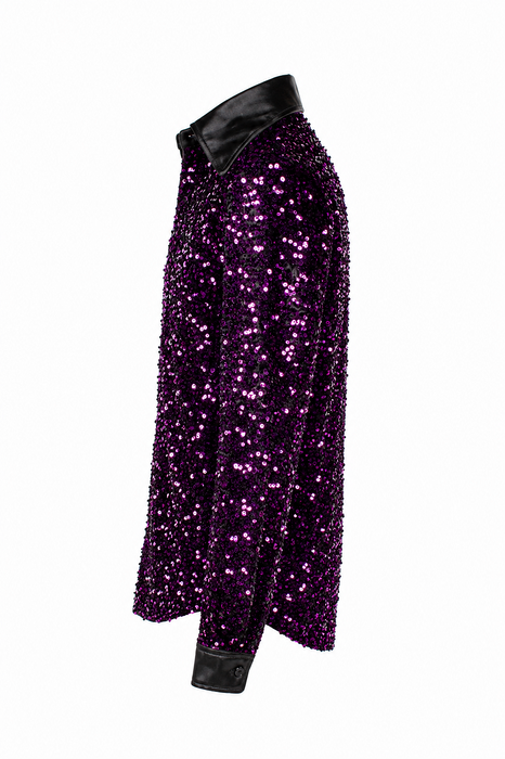 Paillettenblouse Disco Star - Paars - afbeelding 2