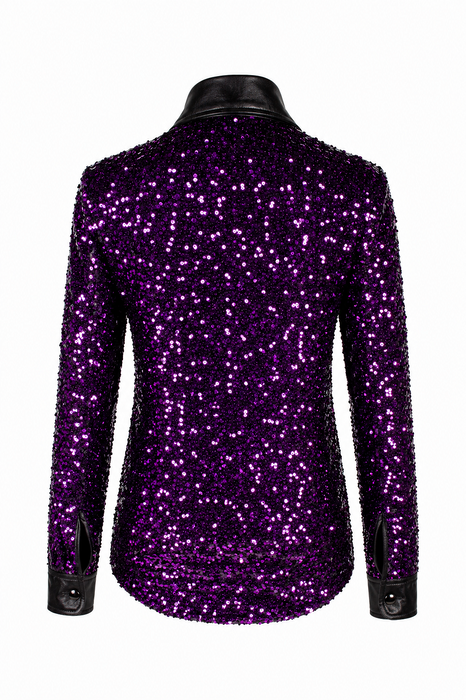 Paillettenblouse Disco Star - Paars - afbeelding 3