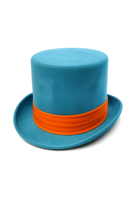 Hoed Mad Hatter Blauw-Oranje - Blauw-Oranje - afbeelding 1