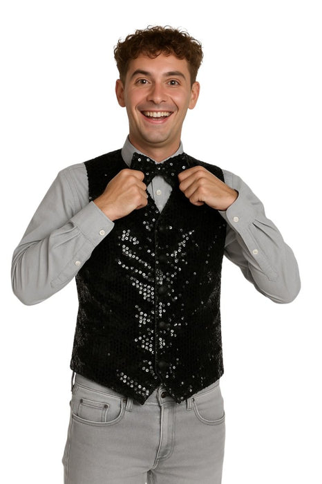 Gilet Pailletten met strik Basic