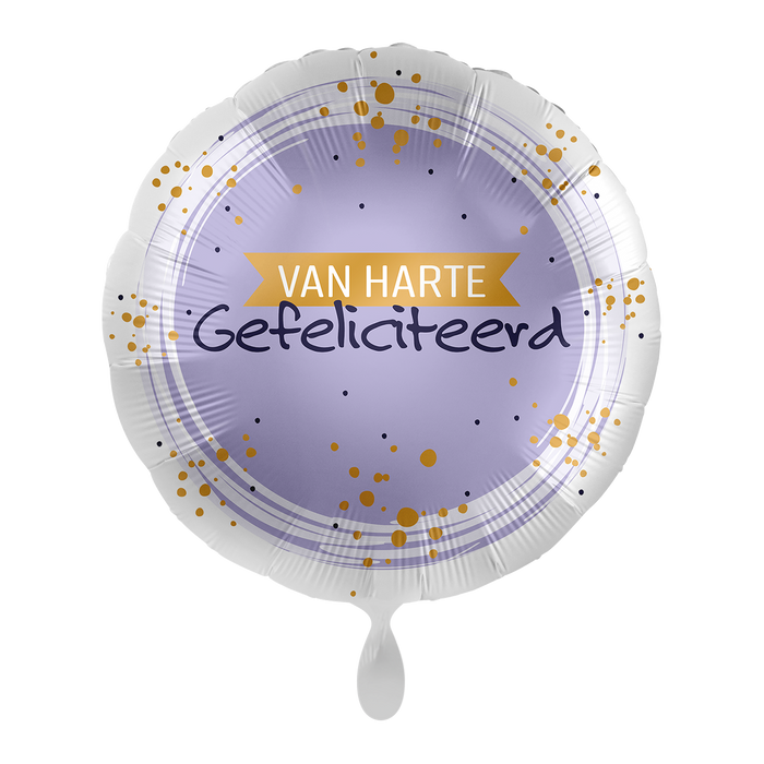 Folieballon Hartelijk Gefeliciteerd Lila