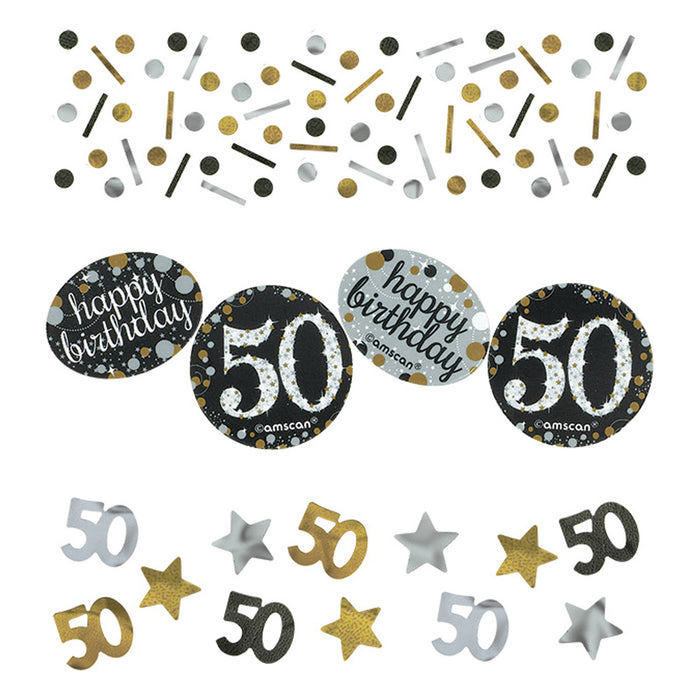 Tafel confetti 50 jaar Sparkling Celebration goud/zilver