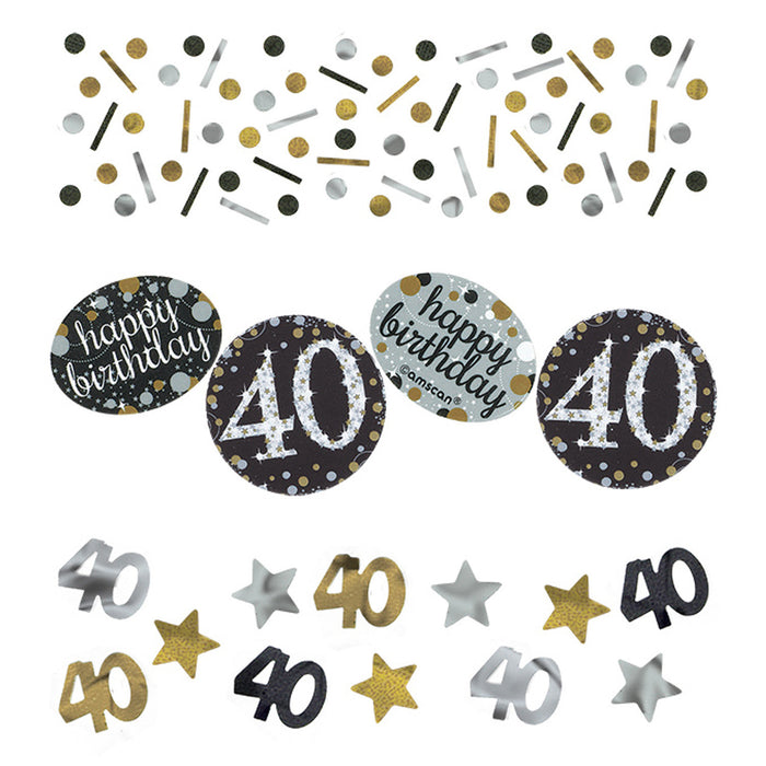 Tafel confetti 40 jaar Sparkling Celebration goud/zilver