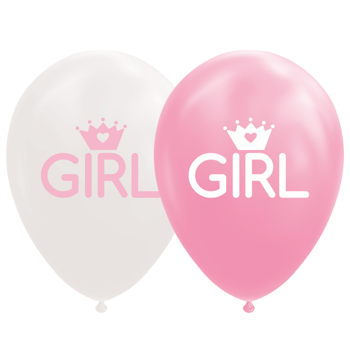 Geboorte ballonnen girl 8st