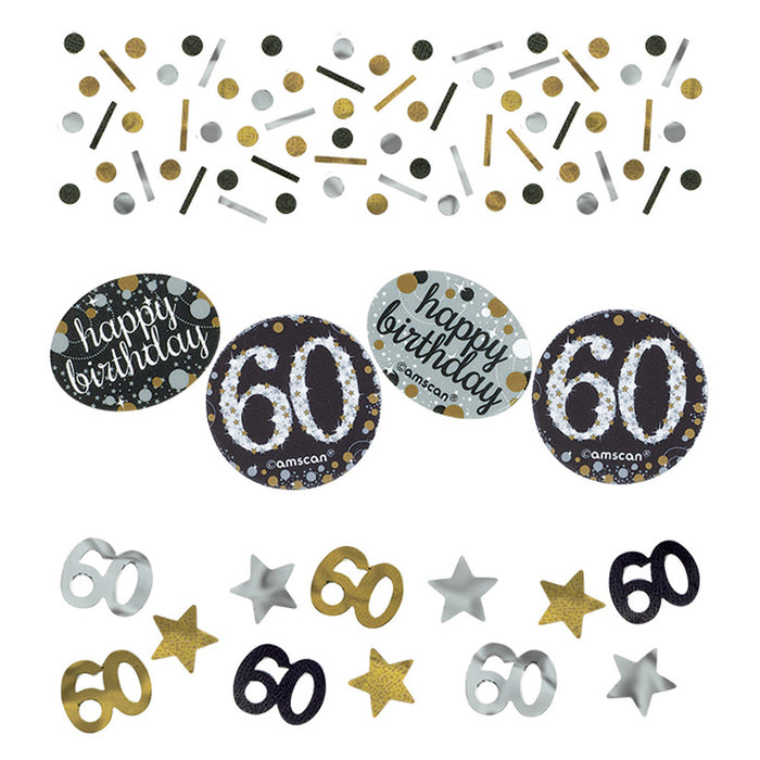 Tafel confetti 60 jaar Sparkling Celebration goud/zilver