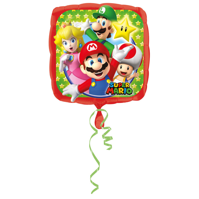 Folieballon Vierkant Mario Bros