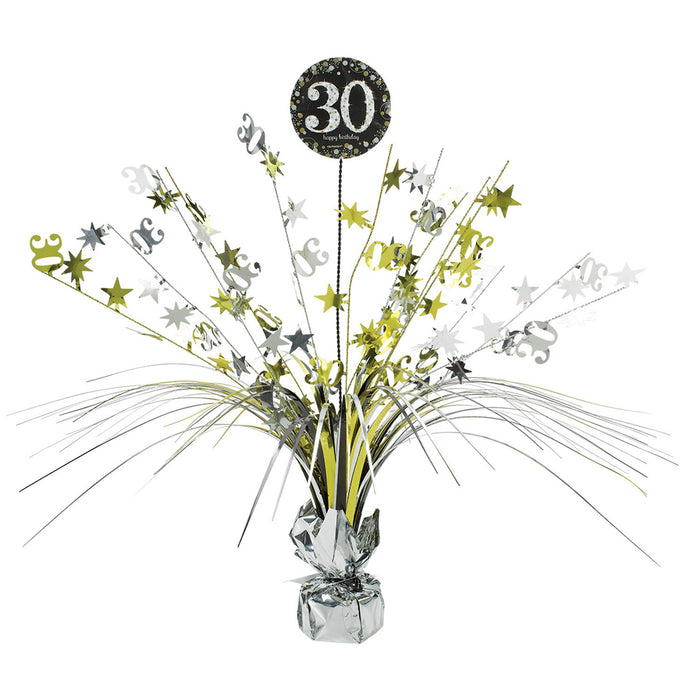 Tafel decoratie 30 jaar Sparkling Celebration goud/zilver