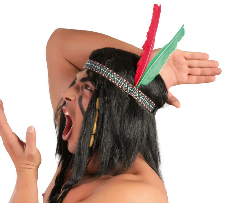 Indianen hoofdband met veer