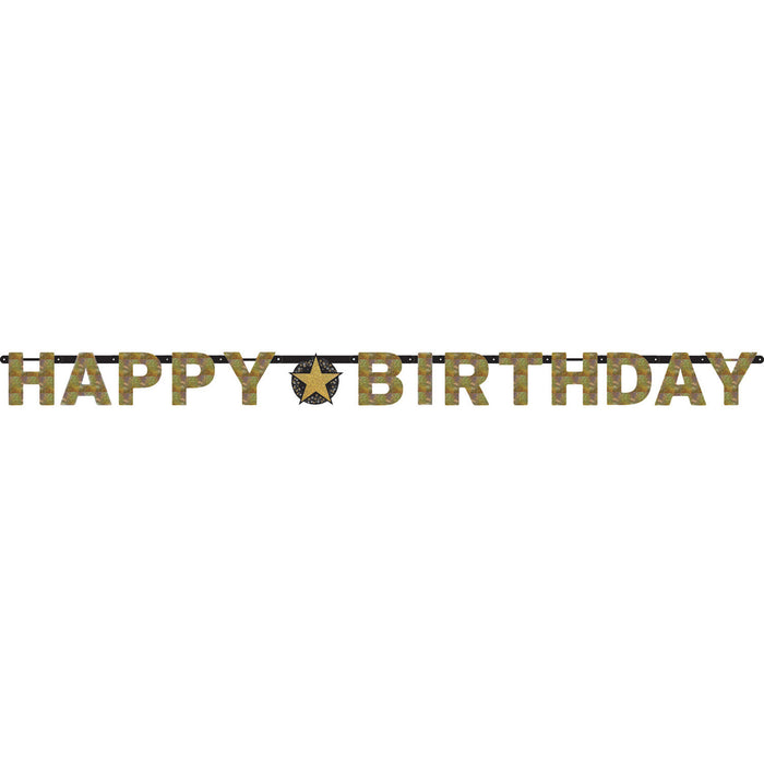 Letterslinger Happy Birthday Sparkling Celebration goud/zilver